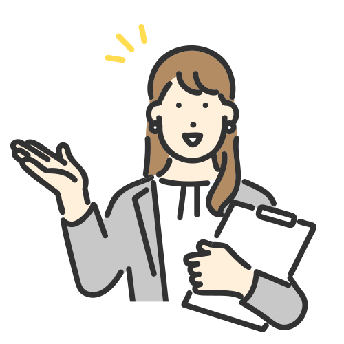 女性が案内しているイラスト